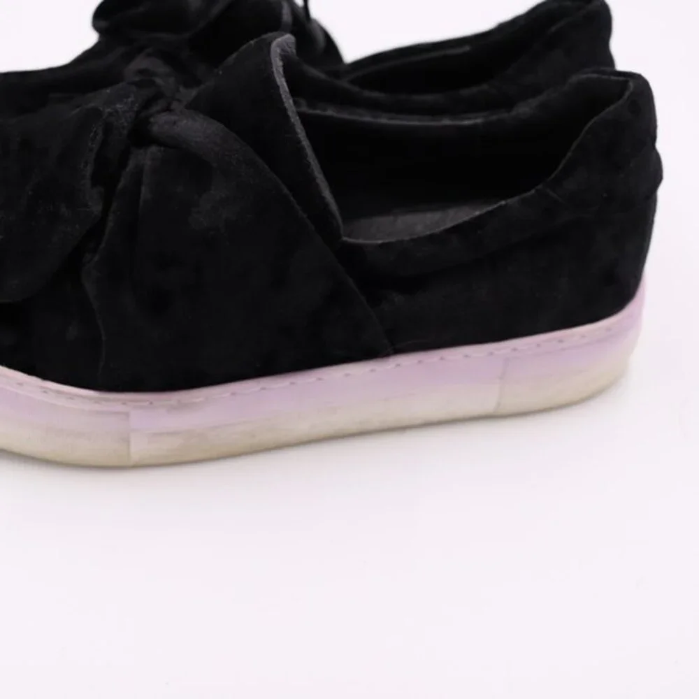 Jslides Velvet Black Bow Velour Platform Slides 9 Annabell